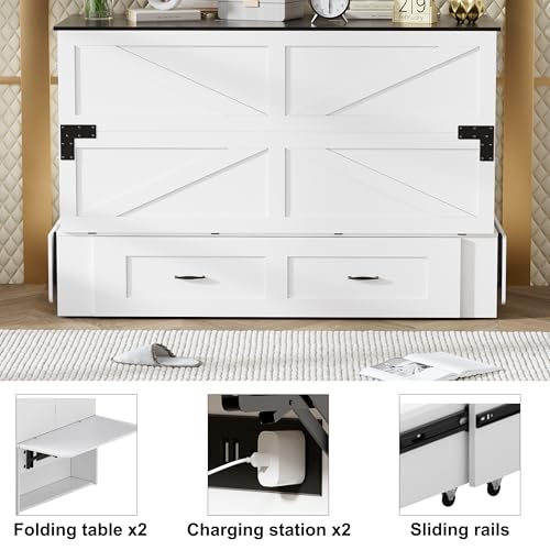 Murphy Bed Queen with Storage & Charging Station S36713