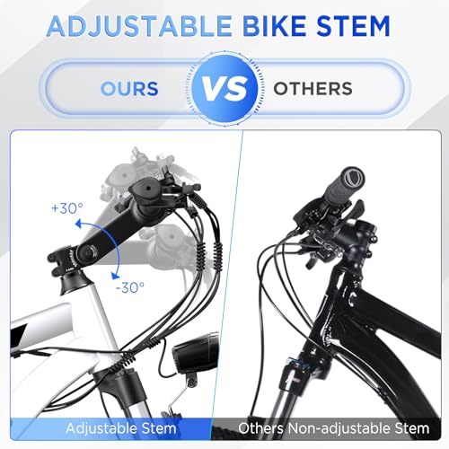 26'' 1000W Peak Electric Mountain Bike with 48V 374.4WH Removable Battery, 21-Speed D280
