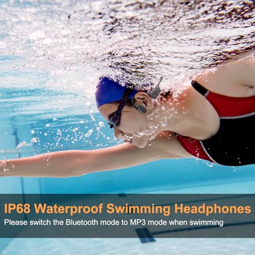 IP68 Waterproof 32GB MP3 Player Bone Conduction Headphones (Black) W6383