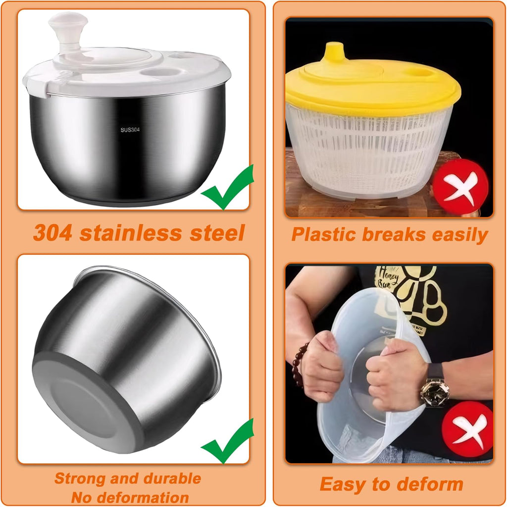 6L Stainless Steel Salad Spinner V570811