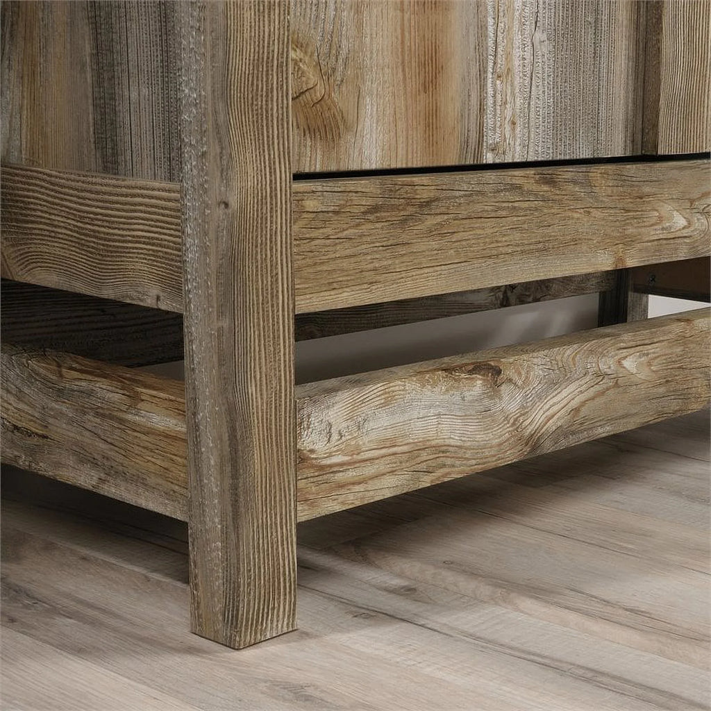 Modern Engineered Wood Storage Cabinet in Rustic Cedar/Brown A919808