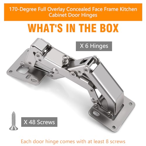 2 Pack 170° Door Hinge, Full Overlay Concealed G4322