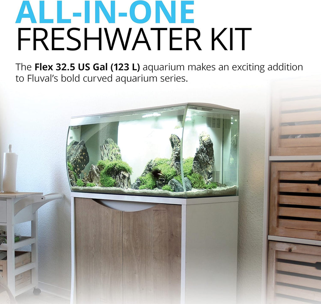 32.5 Gal. White Aquarium Kit with LED Lights and Filtration System L1431