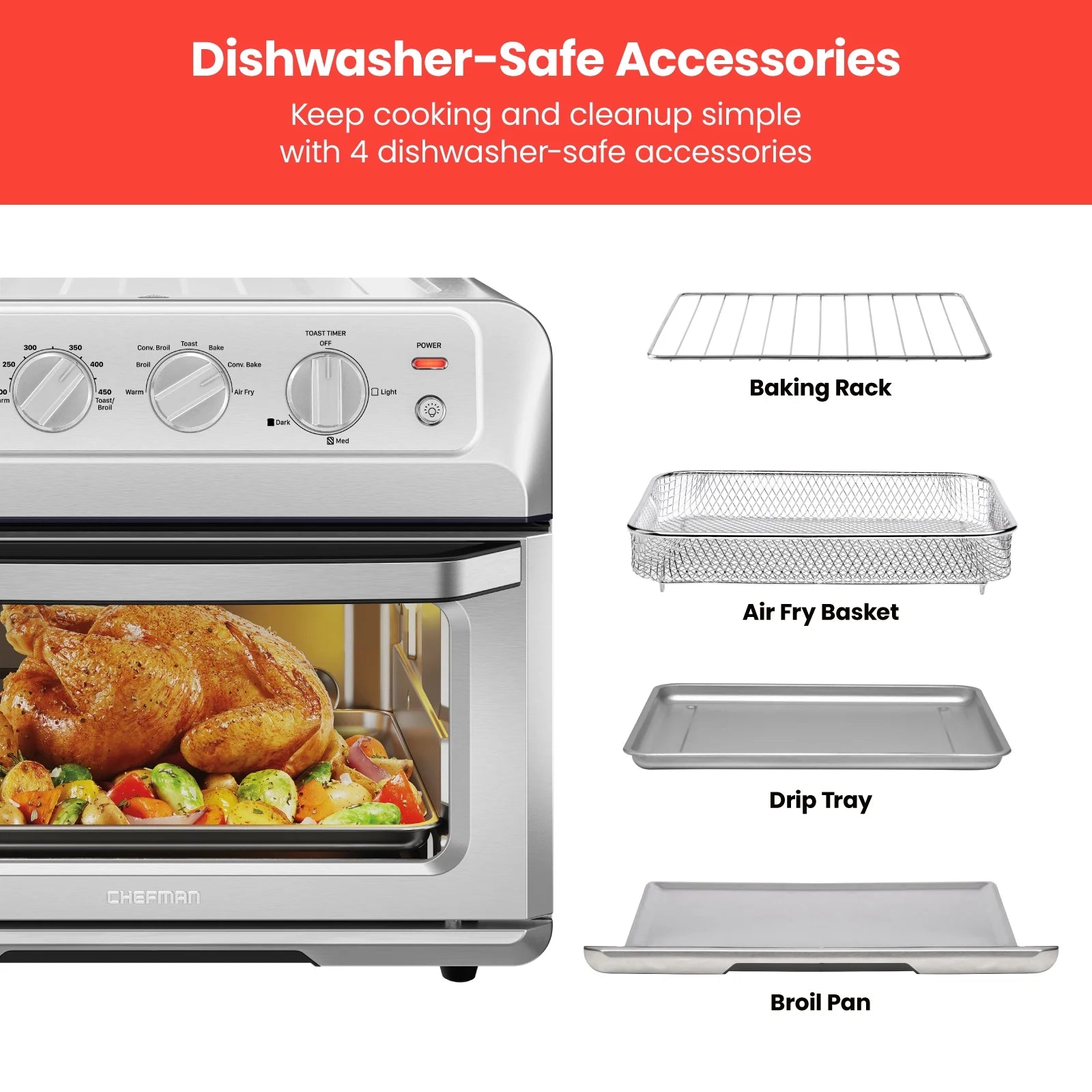 20 Qt Stainless Steel Air Fryer Toaster Oven Combo A7070