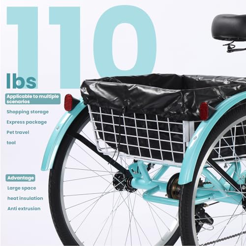 24 & 26 Inch 7 Speed Adult Tricycle with Large Rear Basket F85256