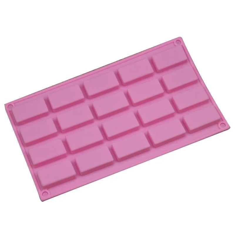 20 Cavities Rectangular Silicone Soap Moulds W4993