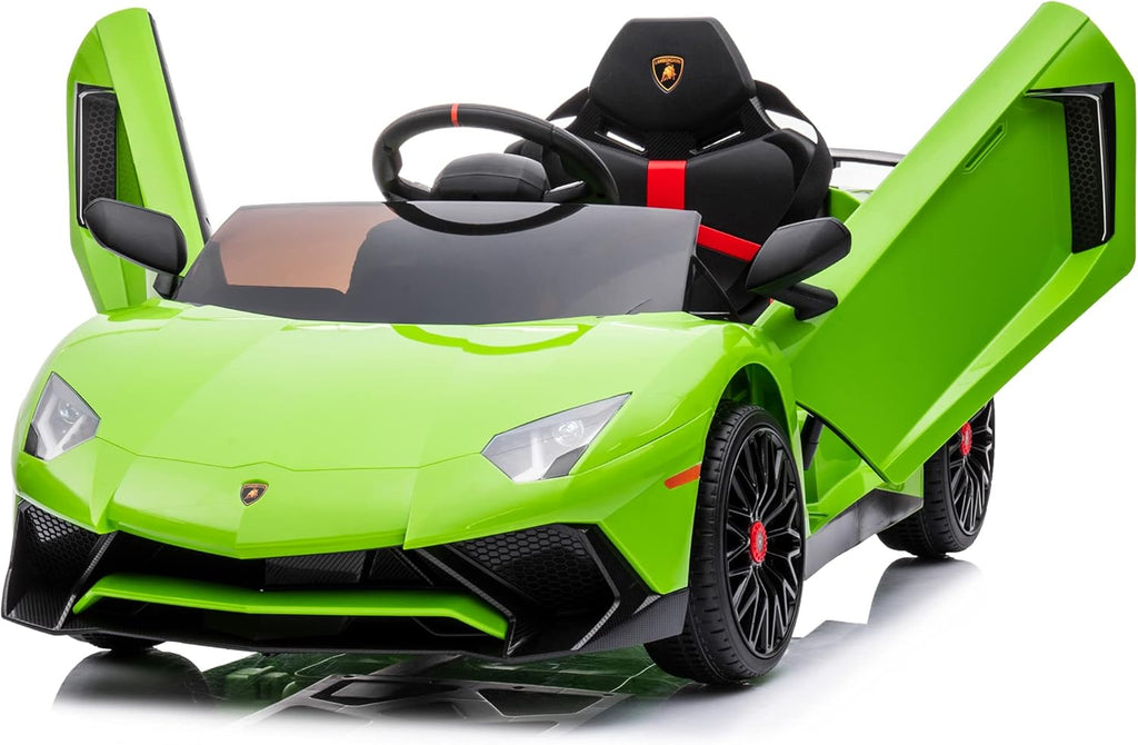 12V Licensed Lamborghini Aventador Battery Powered Sports Car Toy - Black Y842337
