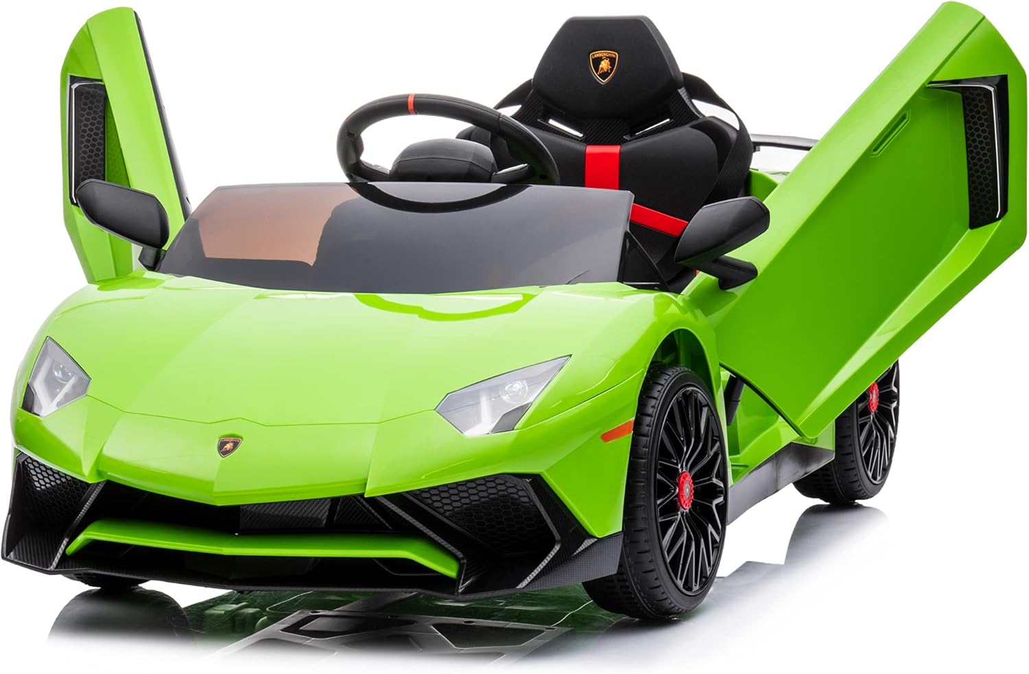 12V Licensed Lamborghini Aventador Battery Powered Sports Car Toy - Black Y842337