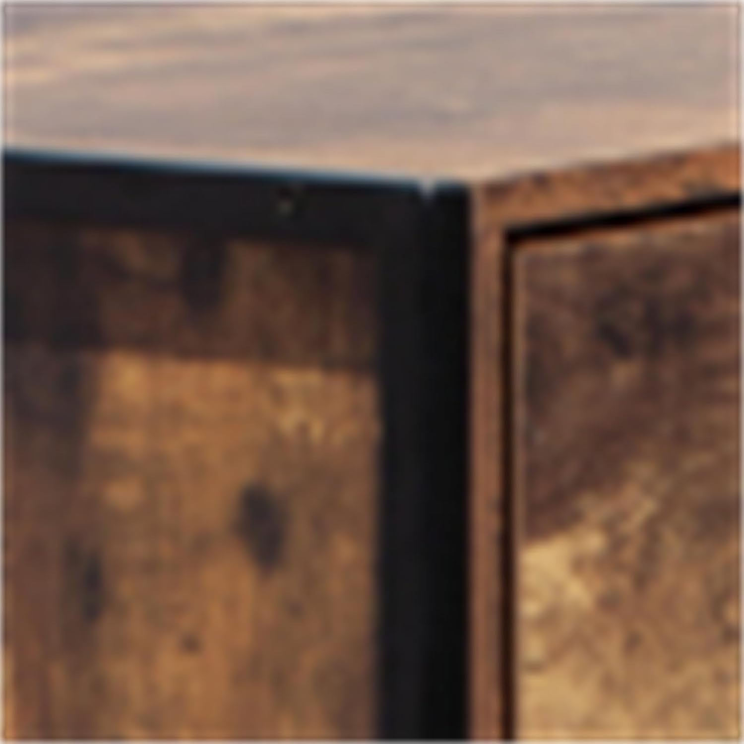 Rustic Brown 4 Drawer Wood Dresser with Steel Frame J7170