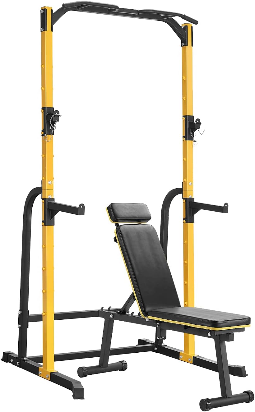 800LBS Weight Capacity Power Rack with J-Hooks and Dip Bar K4751