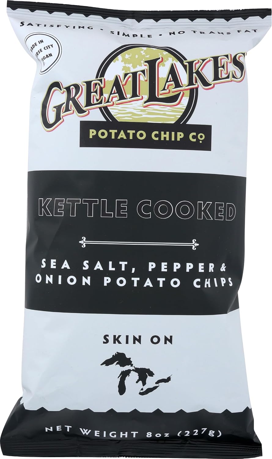Sea Salt Pepper And Onion Potato Chips, 8 OZ R39920