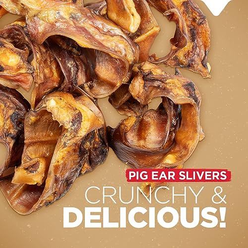 Natural Pig Ear Slivers for Dogs, 1.5 Pounds Bag, Air Dried G6985
