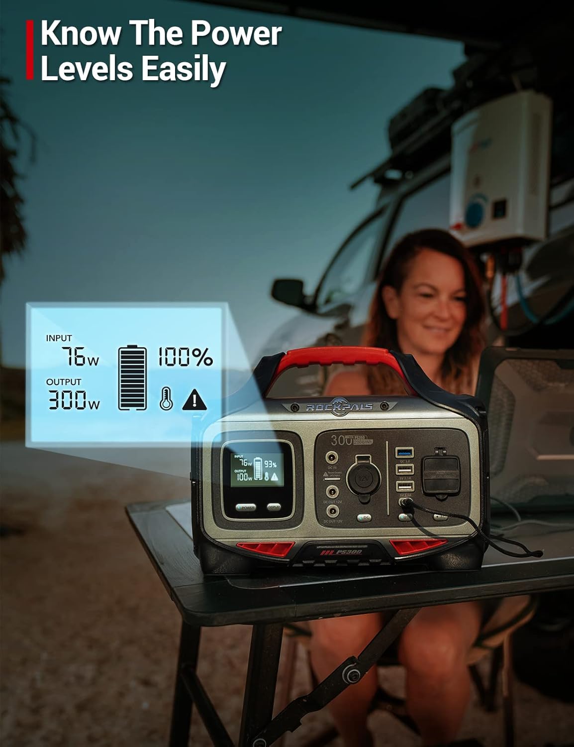 300W Portable Power Station, 280wh (78000mAh) Solar Generator with 110V Pure Sine Wave AC Outlet K5442
