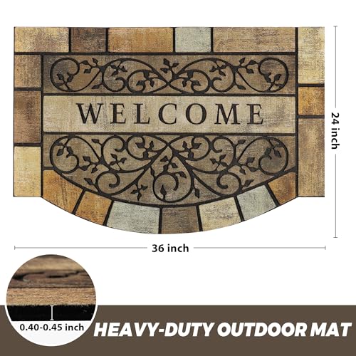 24"x36" Heavy-Duty Outdoor Door Mat with Non-Slip Rubber Backing P8591