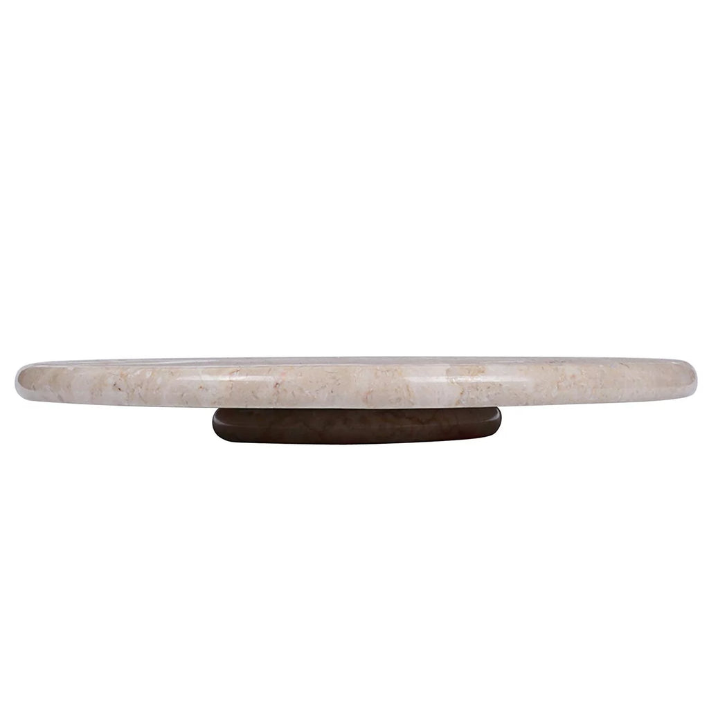 Natural Champagne Marble Lazy Susan Turn Table Serving Board J53850