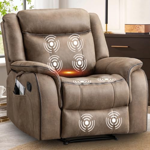 Faux Leather Manual Reclining Lounge Chair, Nut Brown G6878