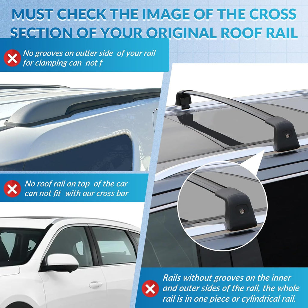 Black Adjustable Aero Aluminum Roof Rack Cross Bars C301