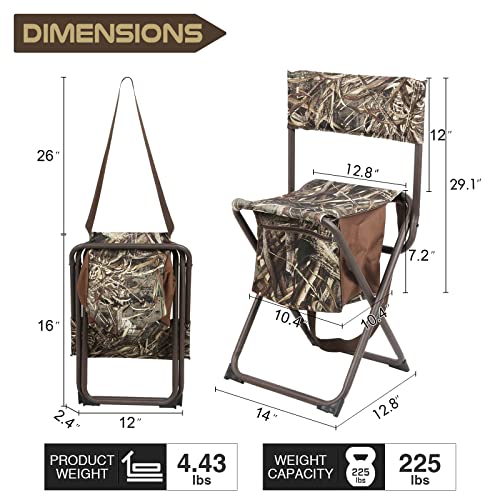 Camouflage Folding Seat Stool with Storage Pocket B257487