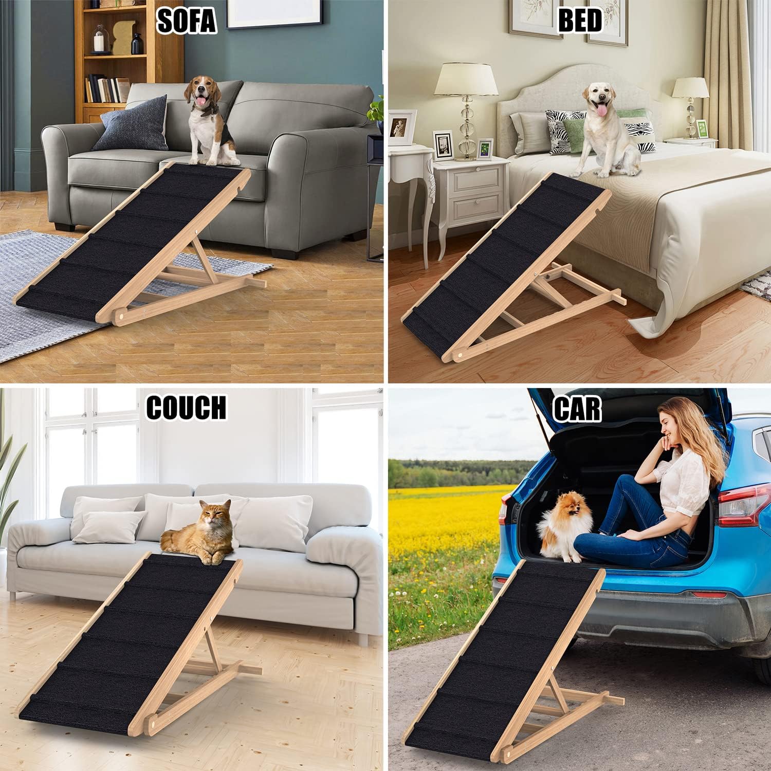 Adjustable Folding Pet Ramp with Non Slip Mat, 40" Long S8192