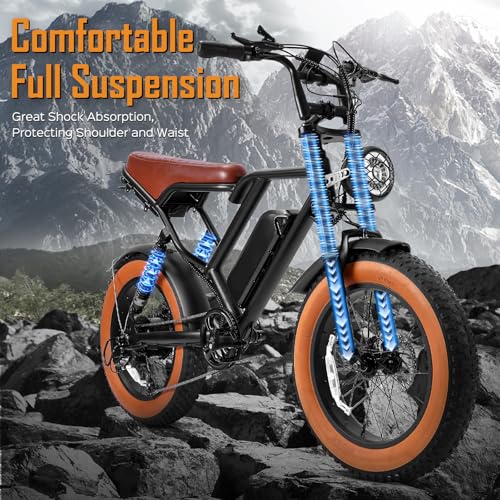 1000W 20" Fat Tire 48V 17.5AH Removable Battery Electric Bike V252
