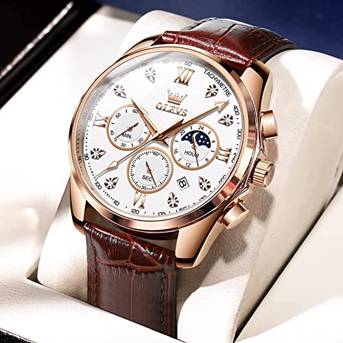 Leather Chronograph Analog Quartz Wrist Watch H502861