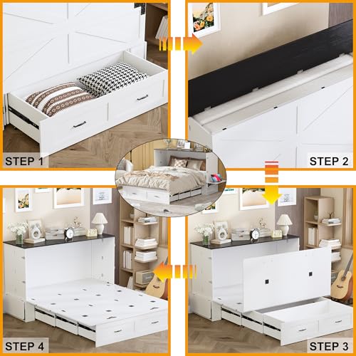 Murphy Bed Queen with Storage & Charging Station S36713