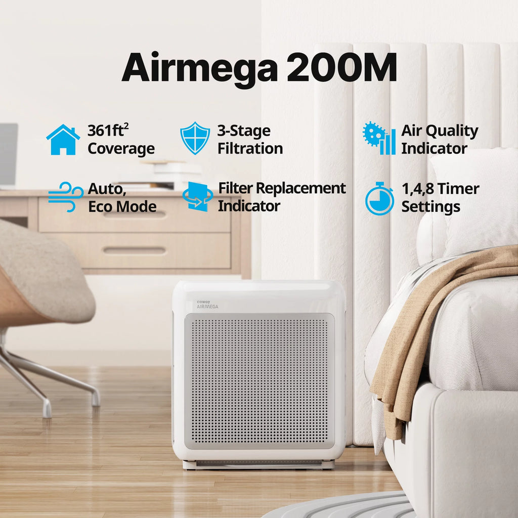 White True HEPA Air Purifier with 361 sq. ft. Coverage H2837