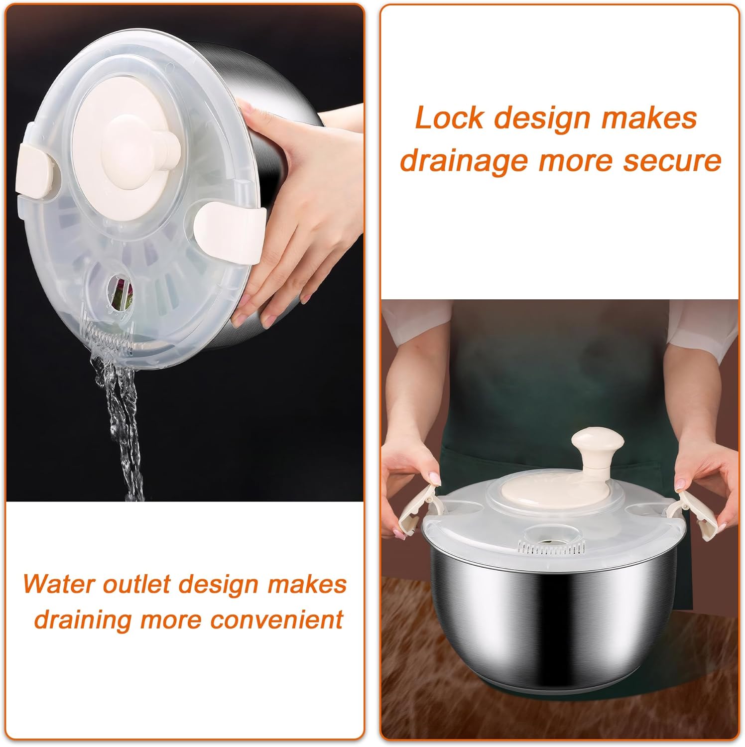 6L Stainless Steel Salad Spinner V570811