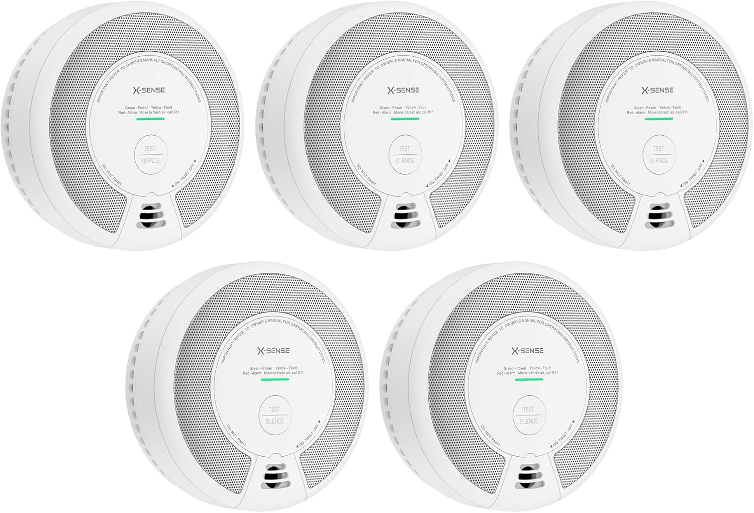 Pack of 3 Wireless Interconnected Smoke and Carbon Monoxide Detector P3663
