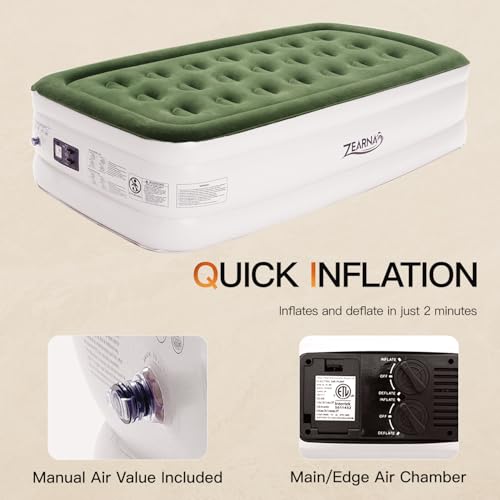 Twin 16" Inflatable Air Mattress with Built Pump E924373
