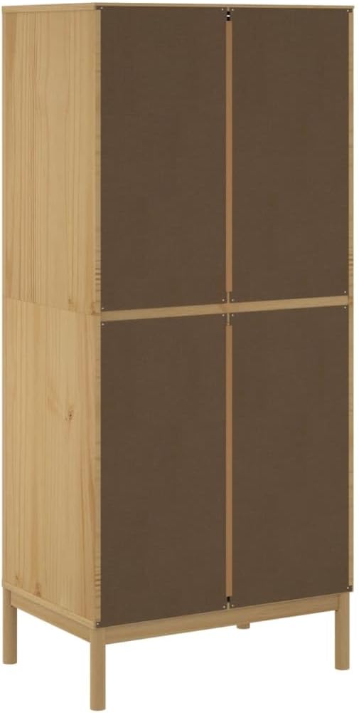 Brown Solid Wood Pine Wardrobe V430744