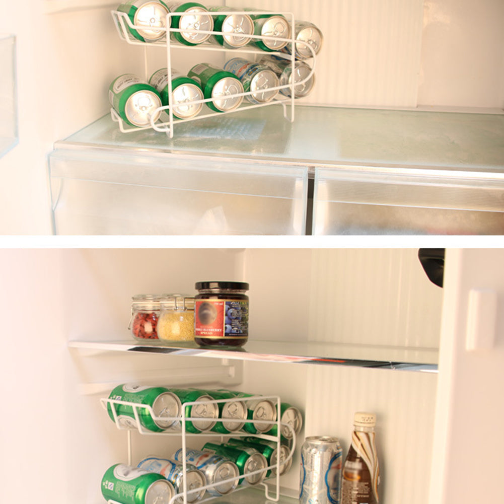 Double-layer Beer Soda Can 10 Storage Box Fridge Organizer E8919