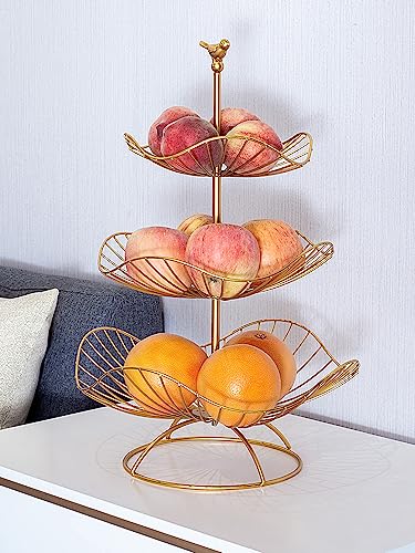 Gold Metal 3-Tier Fruit Basket Holder N584344