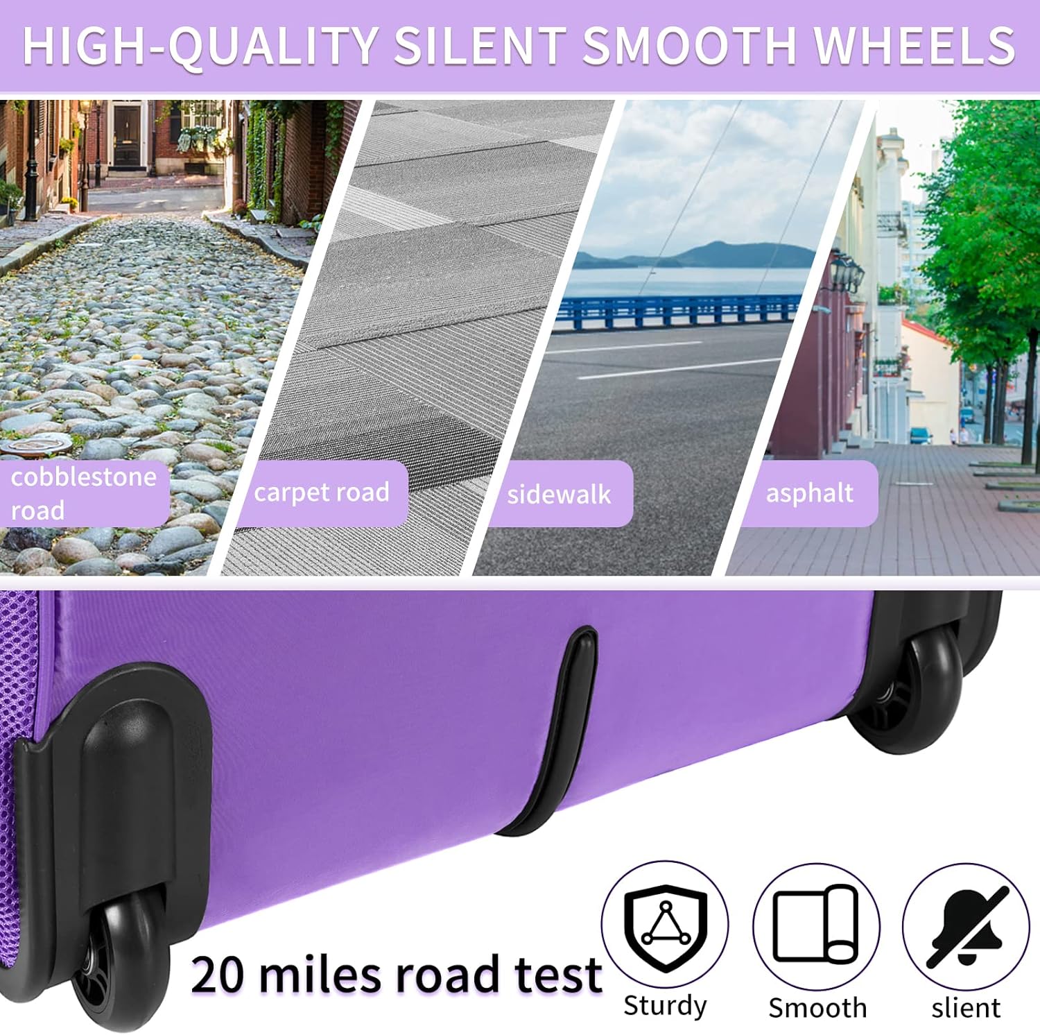 Purple 17.3 Inch Rolling Laptop Bag with Wheels J592