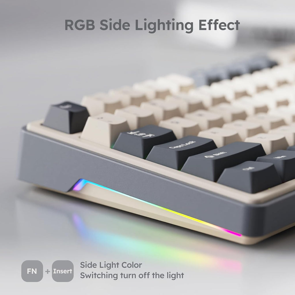 R87 Pro Wired Mechanical Keyboard with Hot Swappable Knob 75% RGB Backlit 88 Keys TKL Gasket Mounted Custom Keyboard J1581