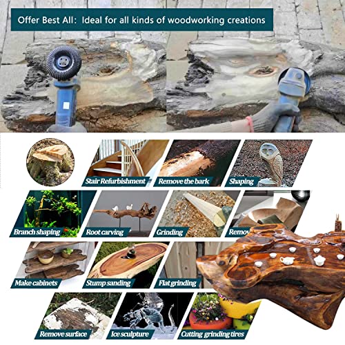 3Pcs 4 Inch Wood Carving disc for Angle Grinders with 7/8” Arbor U196