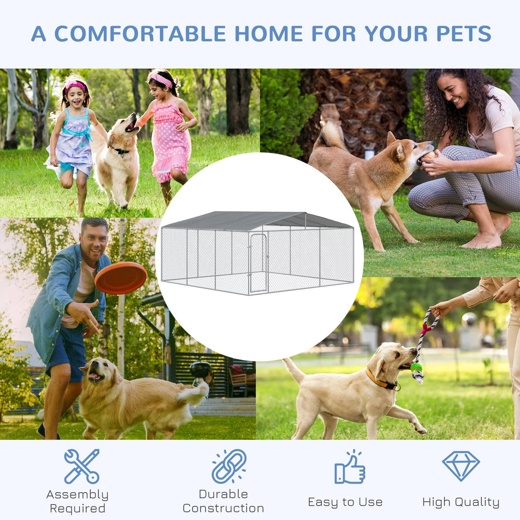 Heavy Duty Galvanized Steel Dog Kennel Playpen with Waterproof Cover V64808