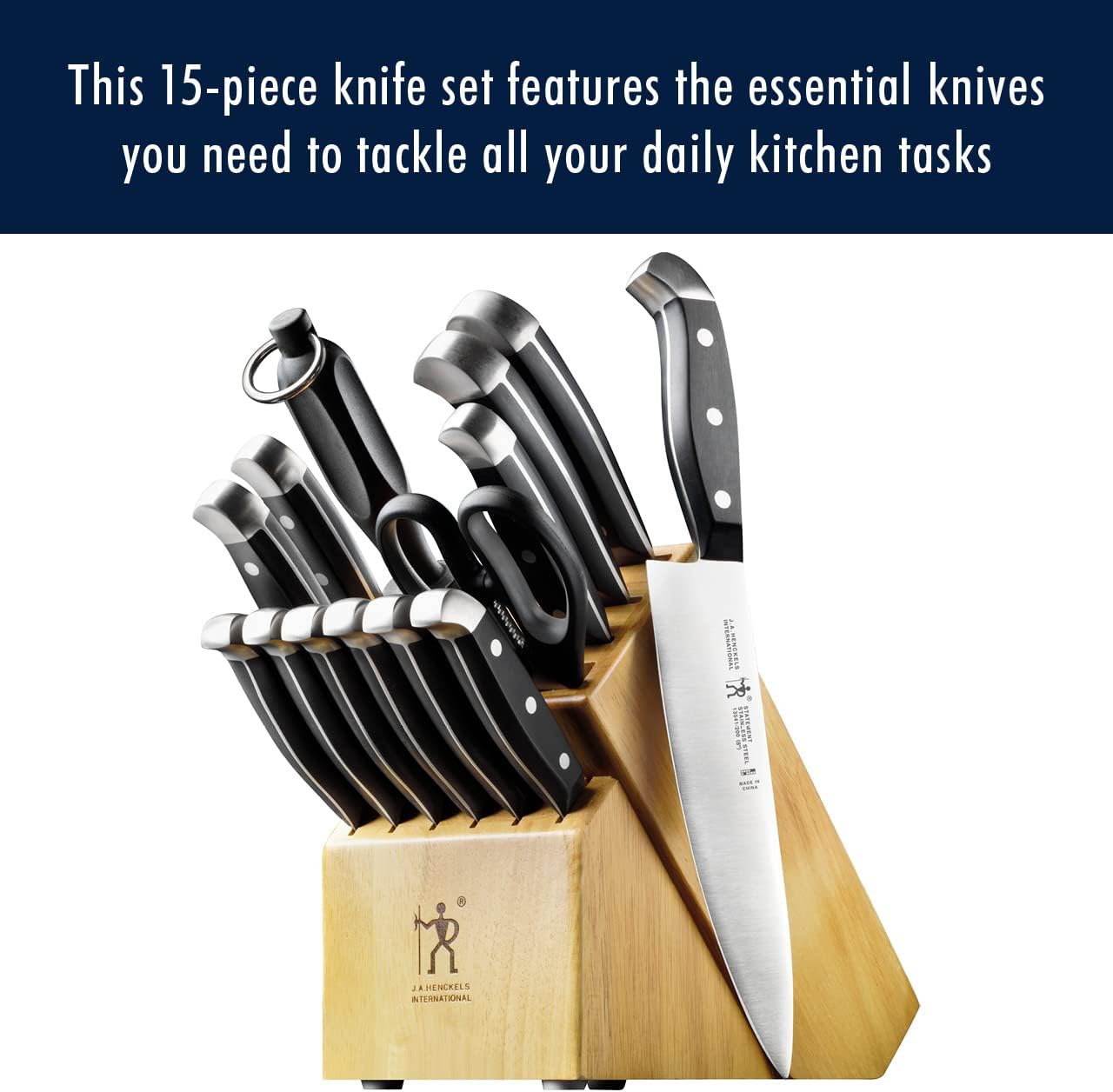 15-Piece Knife Set with Block and Knife Sharpener V92688