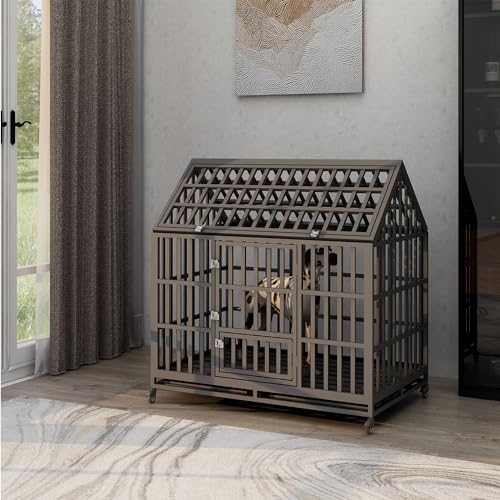 Heavy Duty Metal Dog Crate with Removable Trays, 47 Inch M9956