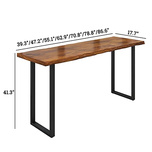 86.6" Brown Solid Wood Rectangular Bar Table with 4 Stools D803