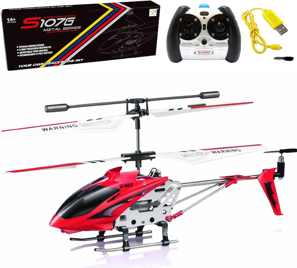 Red R/C Helicopter with Gyro S635