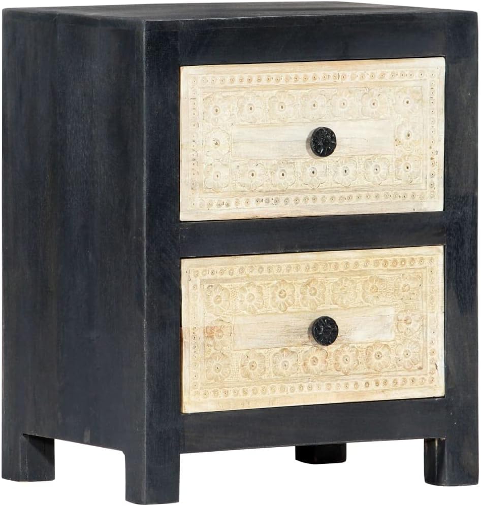 Gray Solid Mango Wood Bedside Cabinet 15.7"x11.8"x19.7" X63753