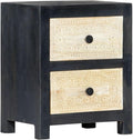 Gray Solid Mango Wood Bedside Cabinet 15.7"x11.8"x19.7" X63753