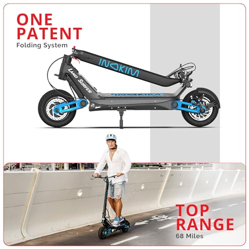 Electric Scooter, 40 MPH, 2x1000W Motor, 68 Miles Range, 10" Air Filled Tires, Foldable D90390