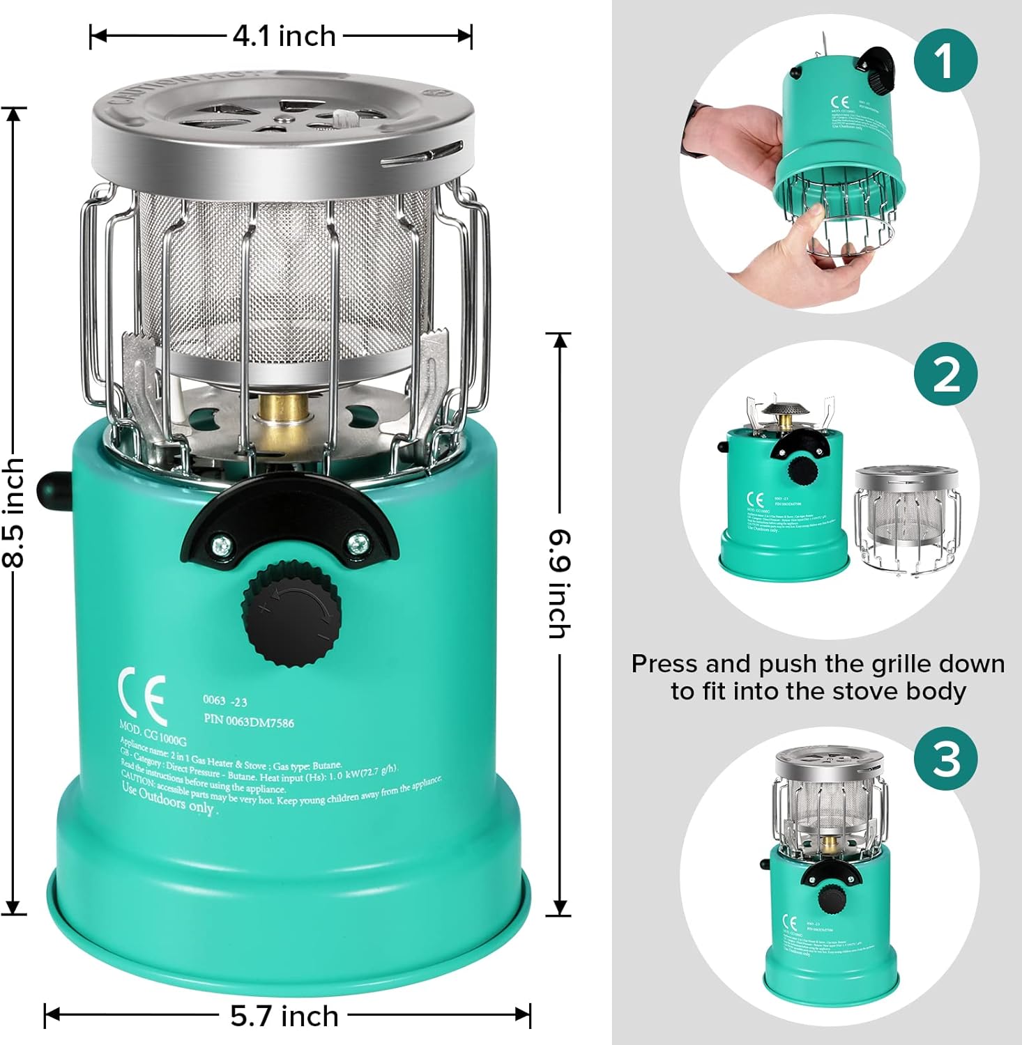 Portable Propane Heater & Stove with automatic igniter E87912
