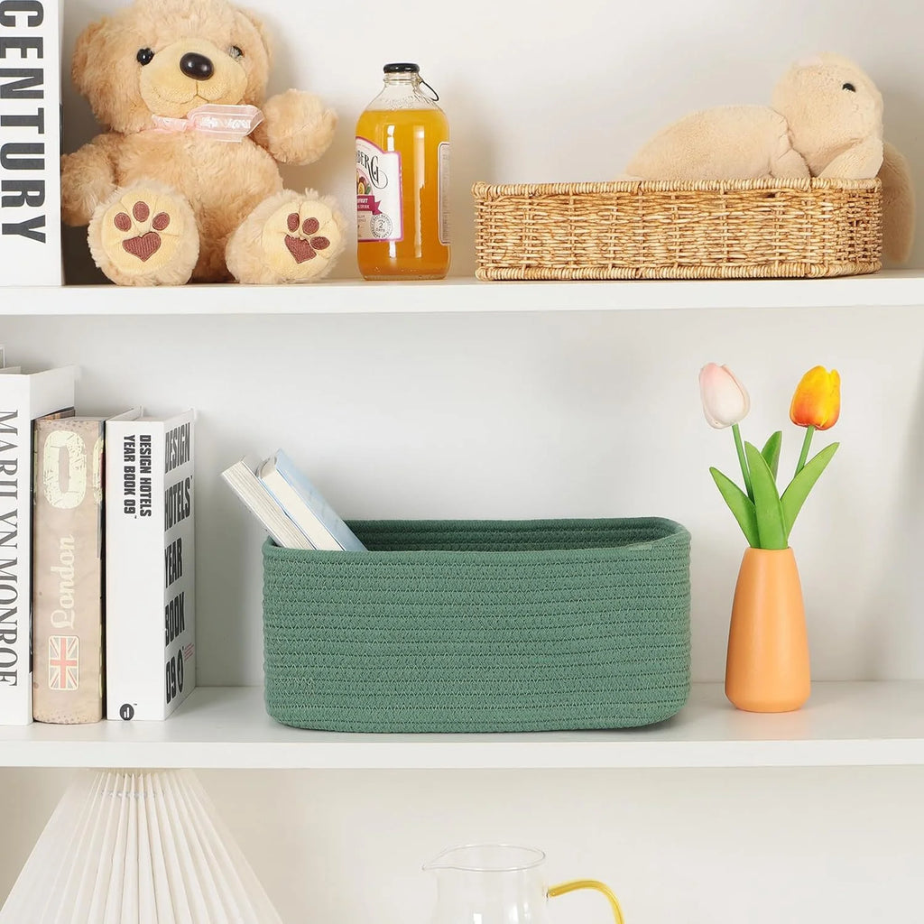 Small Storage Baskets 3 Packs Green 11.5x7.5x4.7” S645
