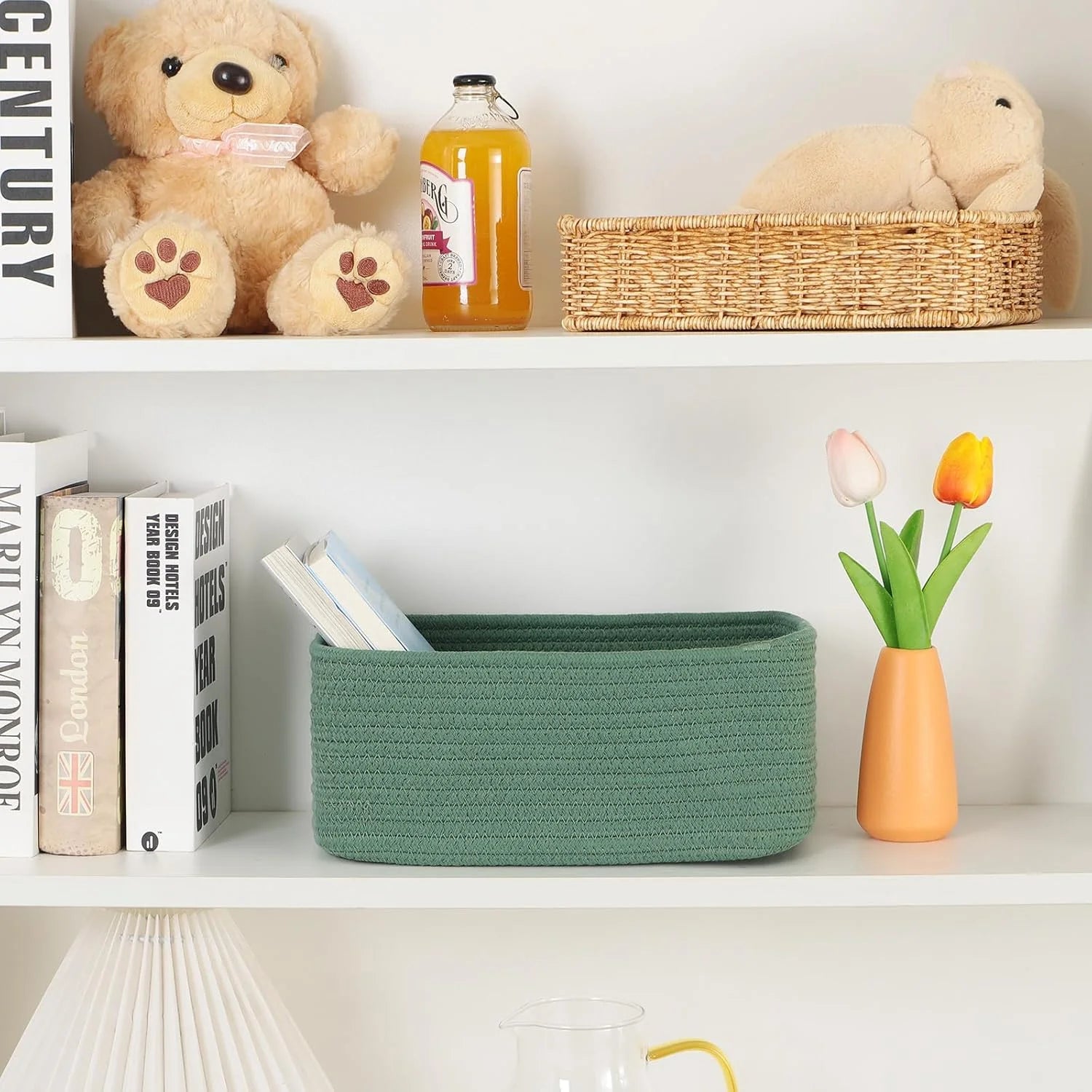 Small Storage Baskets 3 Packs Green 11.5x7.5x4.7” S645