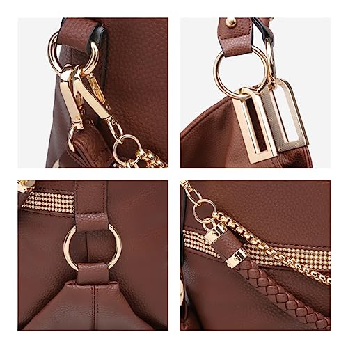 Vegan Leather Rhinestones Hobo Shoulder Bag B638
