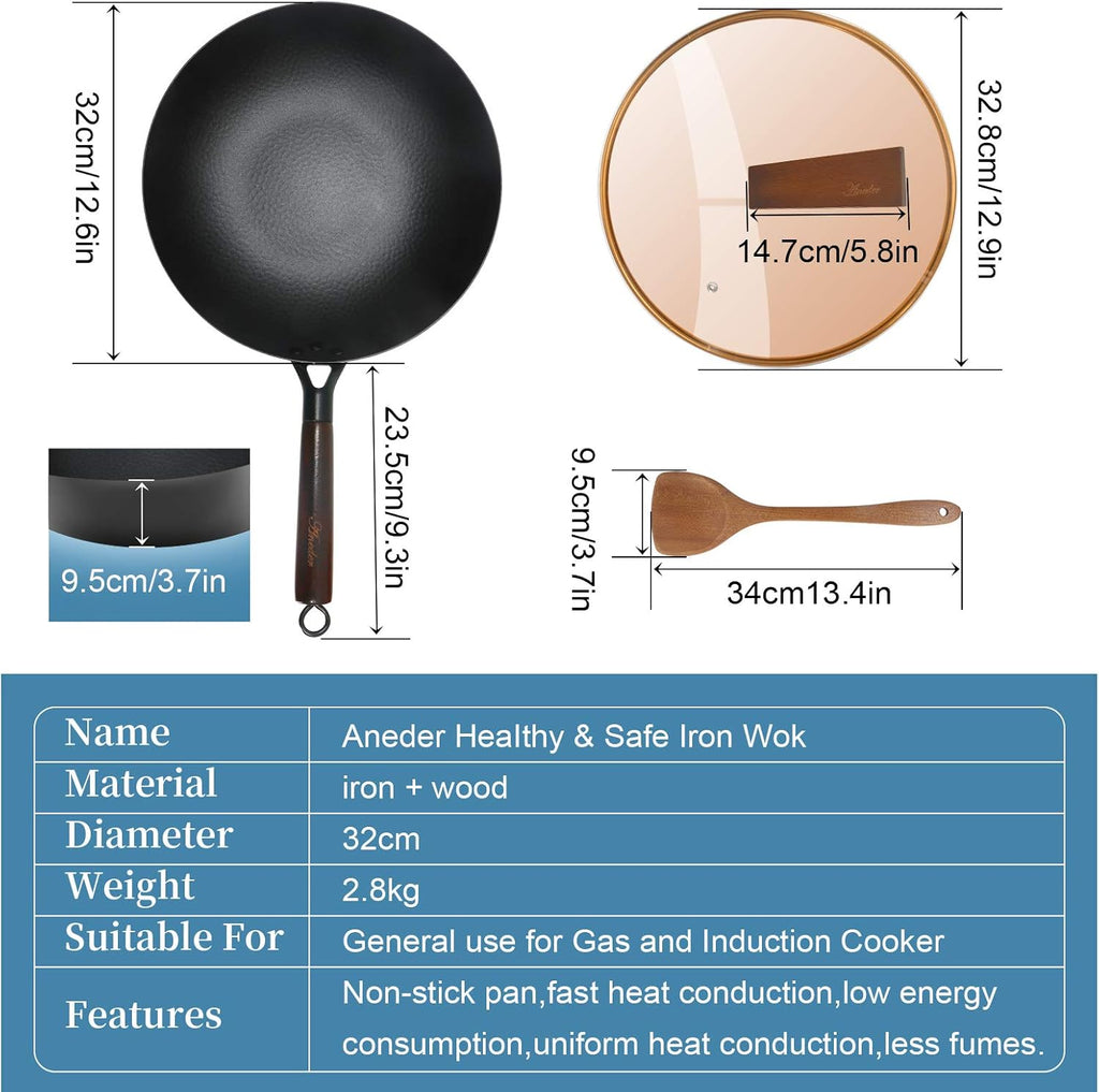 12.5 Inch Cast Iron Stir Fry Pan R240776