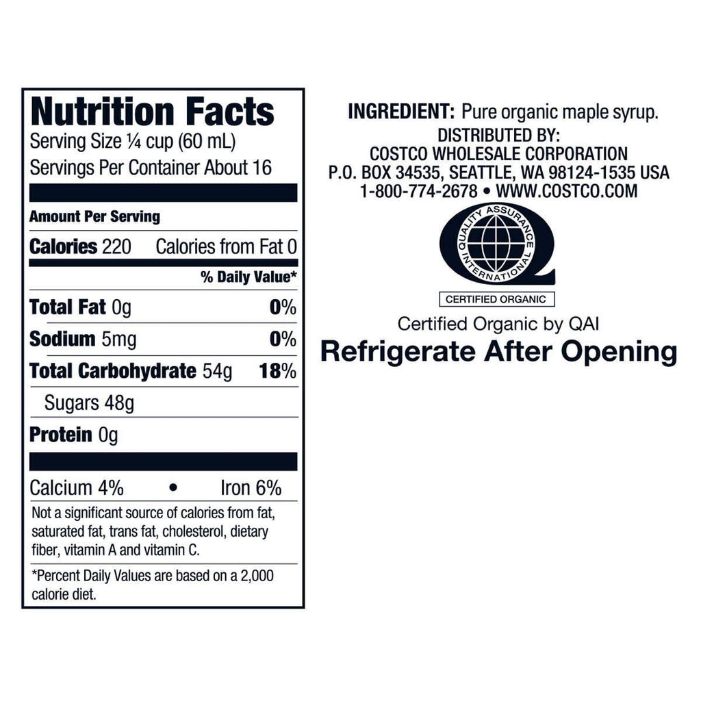 Organic Pure Maple Syrup, 33.8 oz (2 Pack) M8184